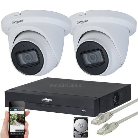 Dahua 8MP Camerabewaking set met 2 Turret camera's
