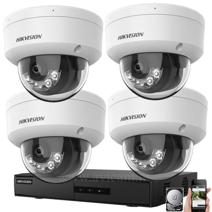 Hikvision PoE 4MP dome camerabewaking set - camera en NVR