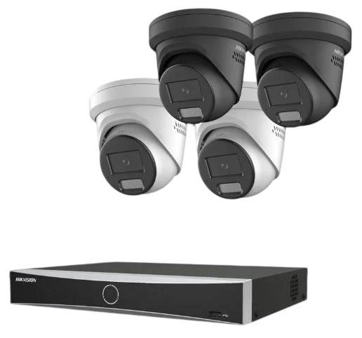 Hikvision 4-camera 4K beveiligingsset met NVR en muurbeugels